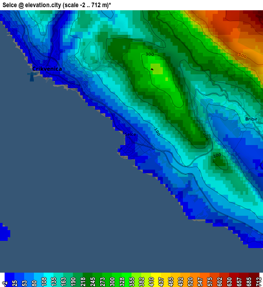 Selce elevation map