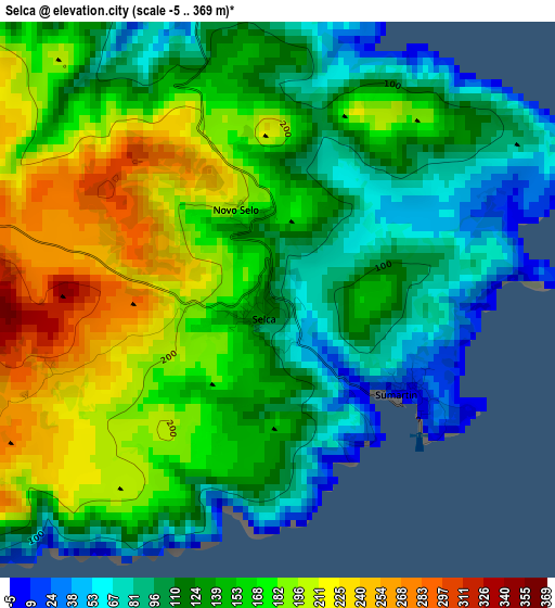 Selca elevation map