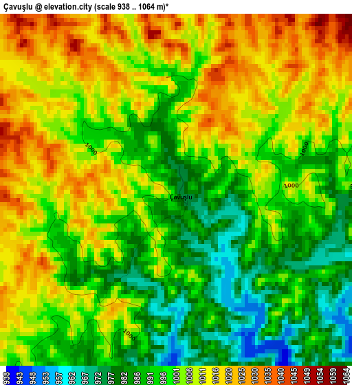 Çavuşlu elevation map