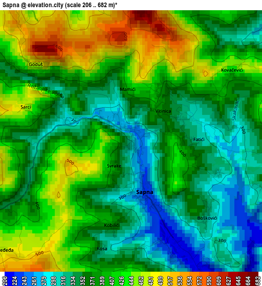 Sapna elevation map