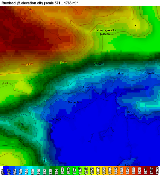 Rumboci elevation map