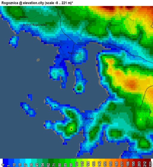 Rogoznica elevation map