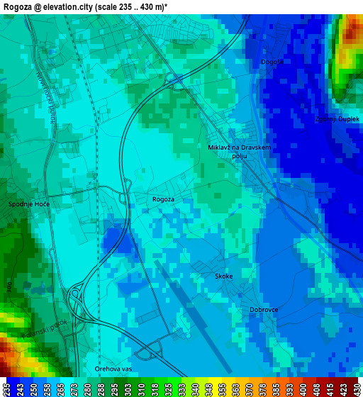 Rogoza elevation map