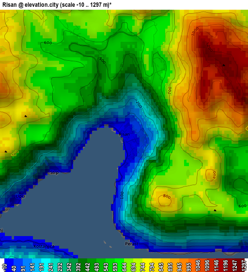 Risan elevation map