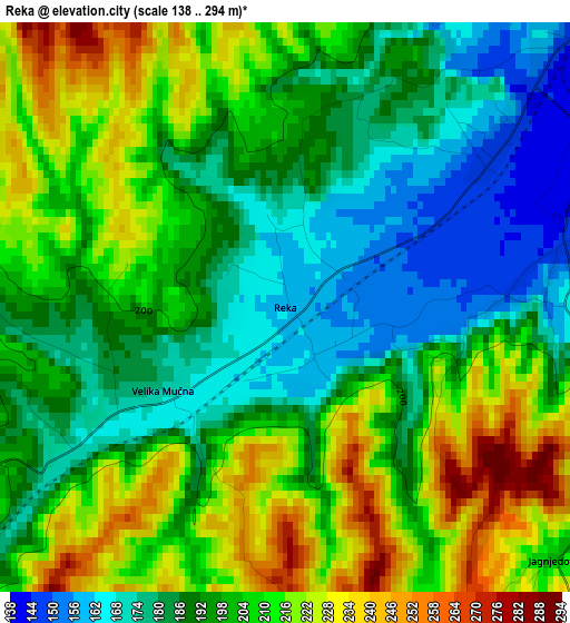 Reka elevation map