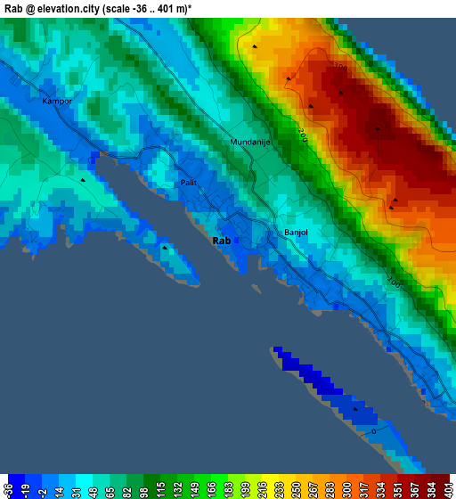 Rab elevation map