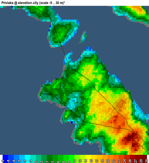 Privlaka elevation map