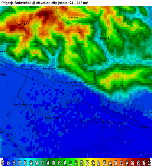 Prigorje Brdovečko elevation map