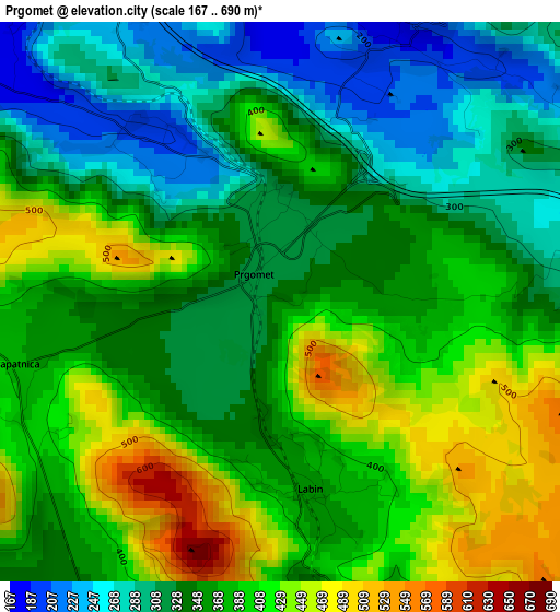 Prgomet elevation map