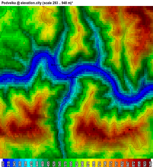 Podvelka elevation map