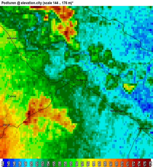 Podturen elevation map