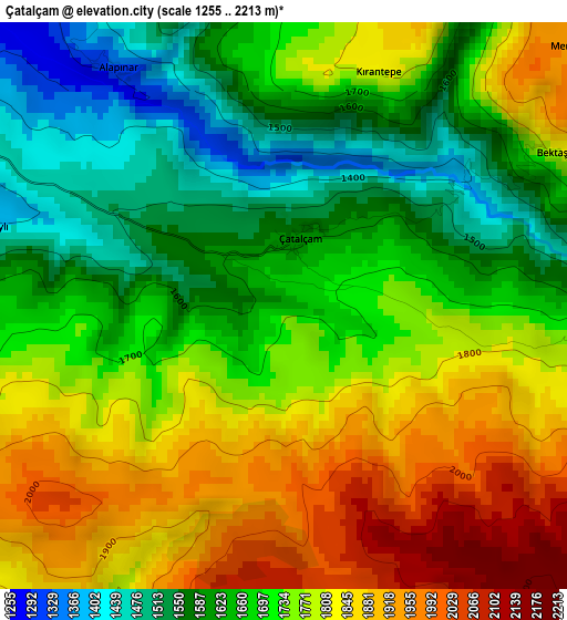 Çatalçam elevation map