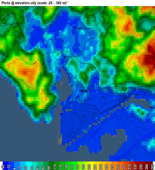 Ploče elevation map