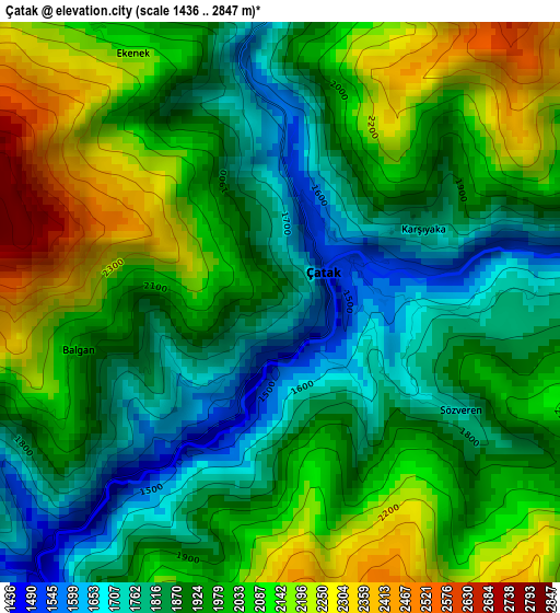 Çatak elevation map