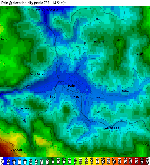 Pale elevation map