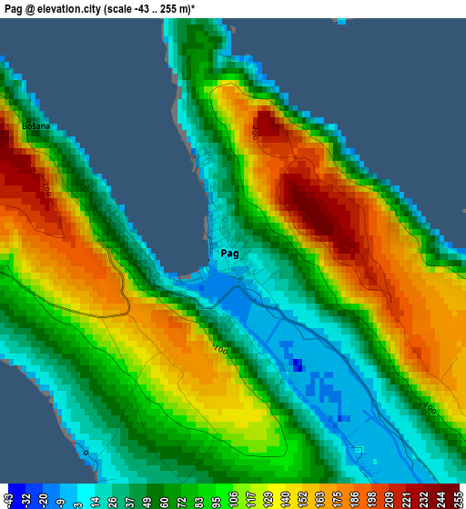 Pag elevation map