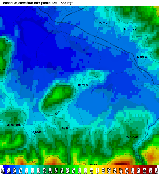 Osmaci elevation map