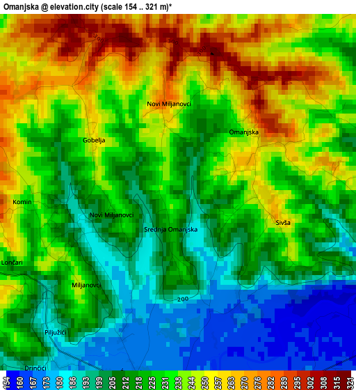 Omanjska elevation map