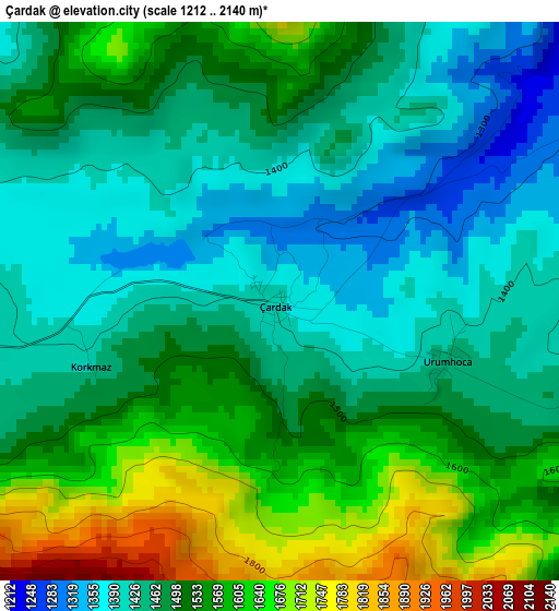 Çardak elevation map