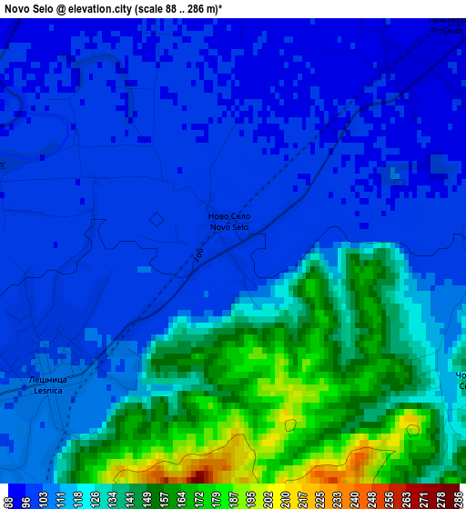 Novo Selo elevation map