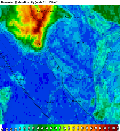 Novoselec elevation map