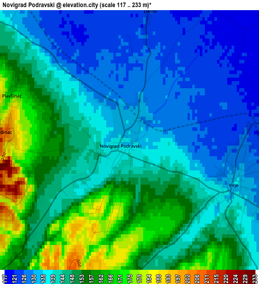 Novigrad Podravski elevation map