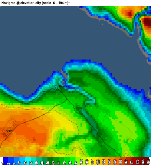 Novigrad elevation map