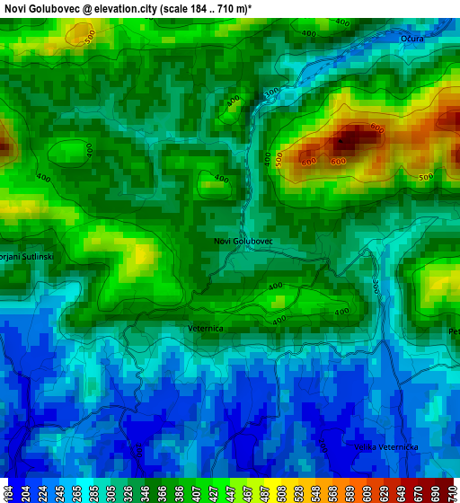 Novi Golubovec elevation map