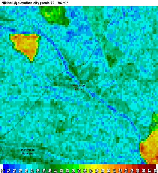 Nikinci elevation map