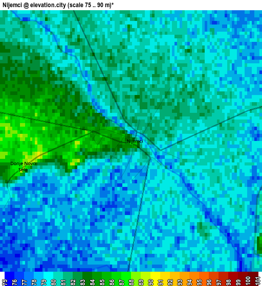 Nijemci elevation map