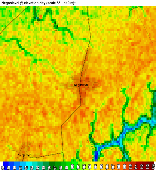 Negoslavci elevation map