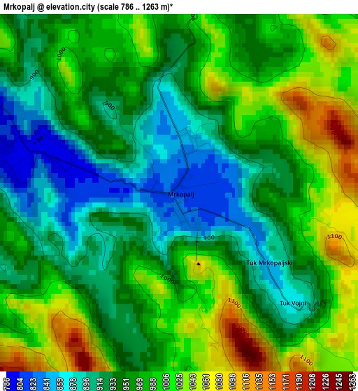 Mrkopalj elevation map