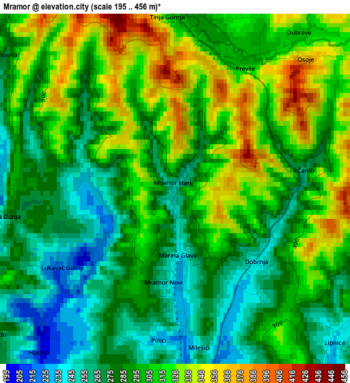 Mramor elevation map