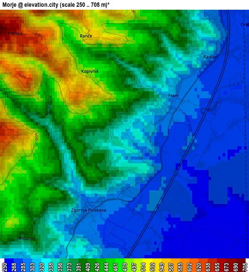 Morje elevation map