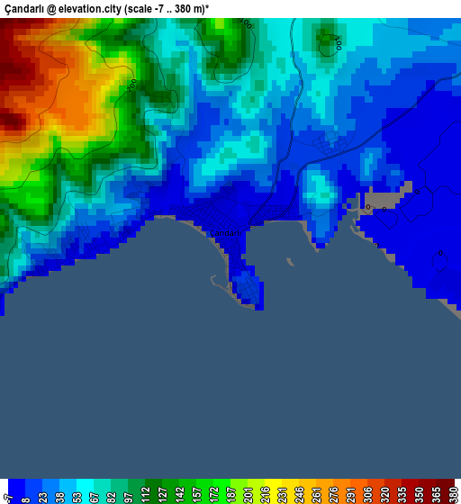 Çandarlı elevation map