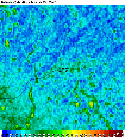 Metković elevation map