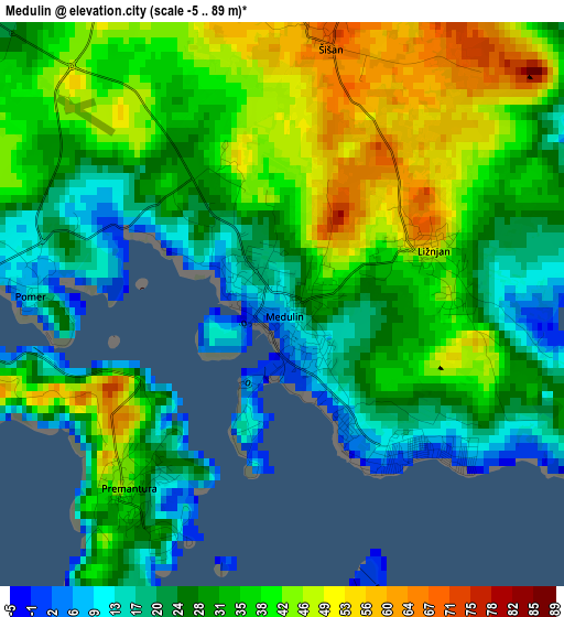 Medulin elevation map