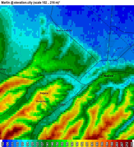 Martin elevation map