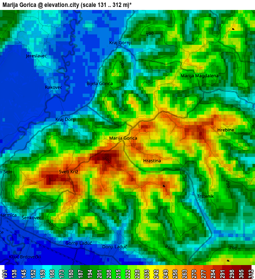 Marija Gorica elevation map