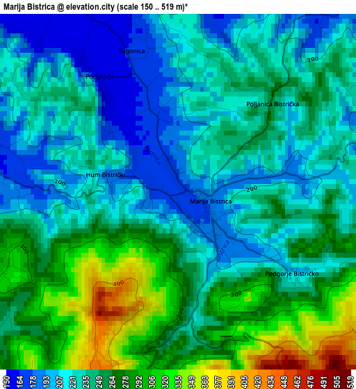 Marija Bistrica elevation map