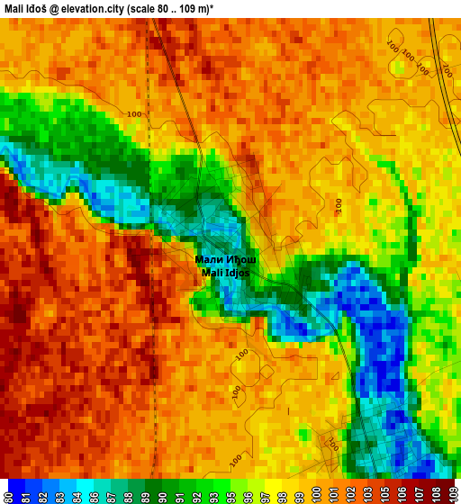 Mali Iđoš elevation map