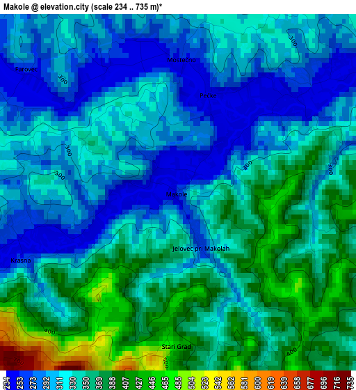 Makole elevation map