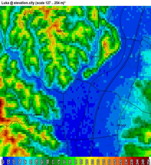 Luka elevation map