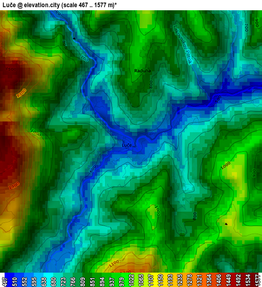 Luče elevation map