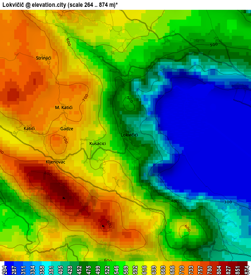 Lokvičič elevation map