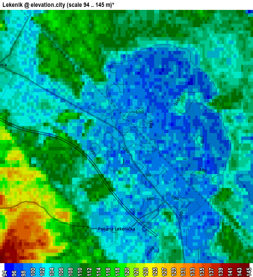 Lekenik elevation map