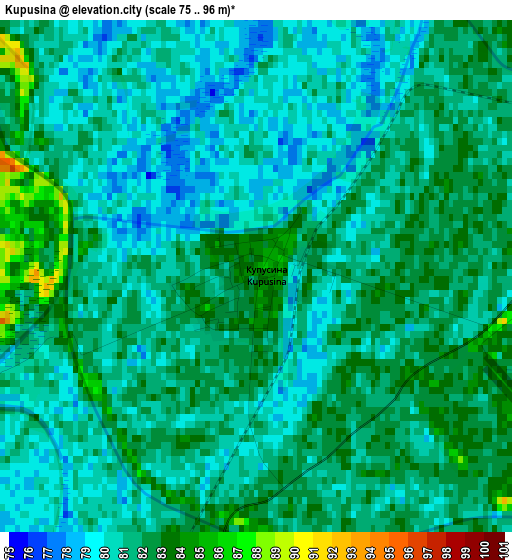 Kupusina elevation map