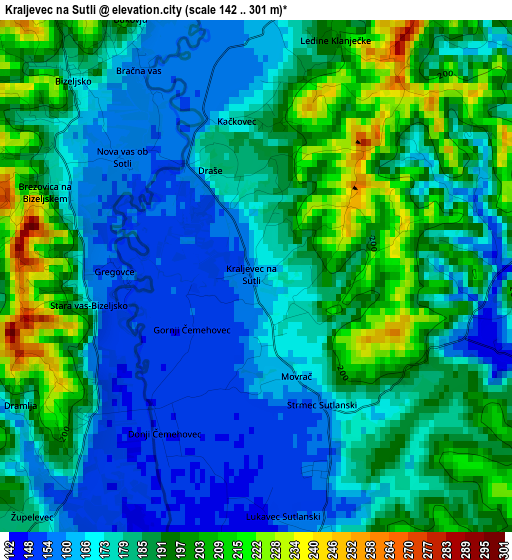 Kraljevec na Sutli elevation map