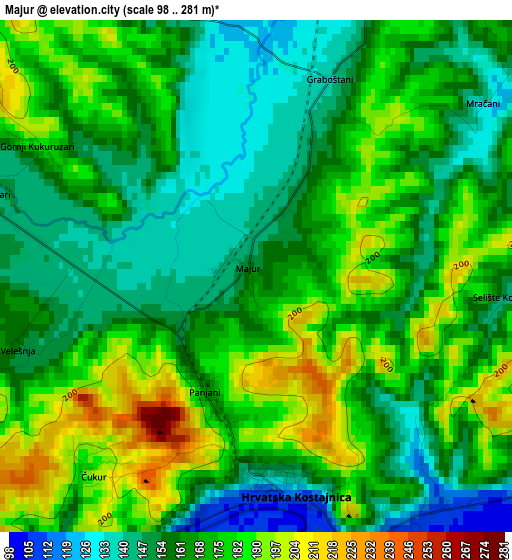 Majur elevation map