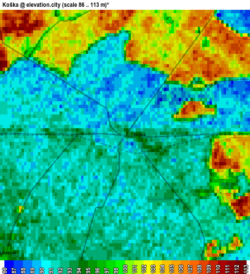 Koška elevation map